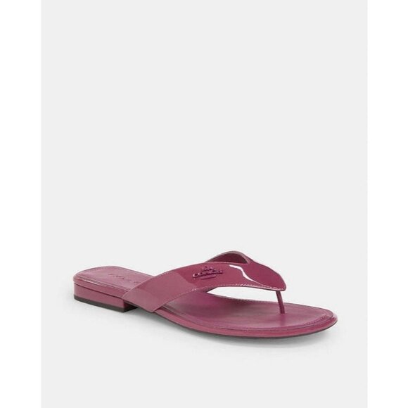 Coach Women's Bridgette Sandals Patent Pink Slip on Casual Outing - Picture 1 of 5